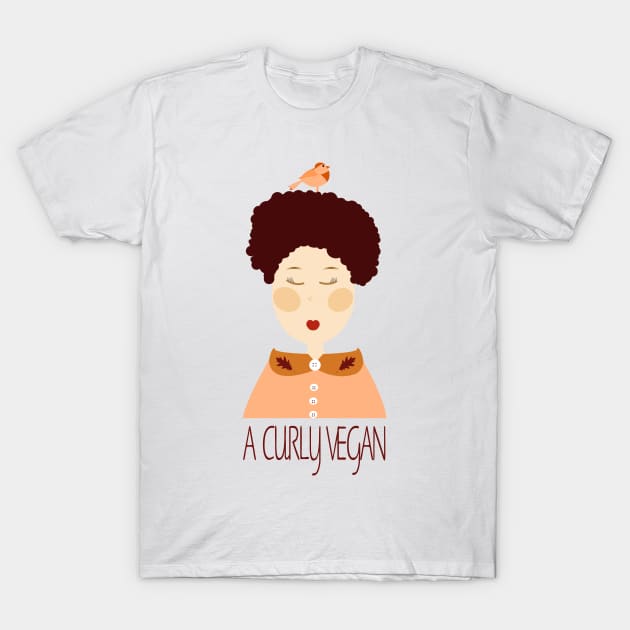 a curly vegan T-Shirt by teeco